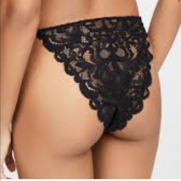 Free People Panties High Waisted Tanga Black - Picture 2 of 5
